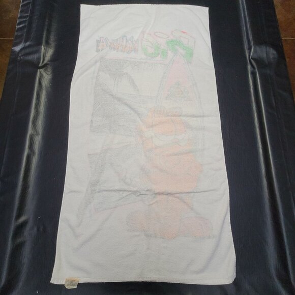 1978 Garfield The Cat Big Kahuna Beach Bath Towel Surf Cartoon‎ Vtg - Picture 4 of 16